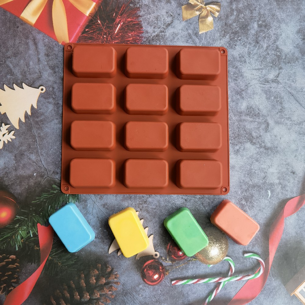 Candle Supplies In Bulk - 12 Cavity Square Silicone Soap Mold
