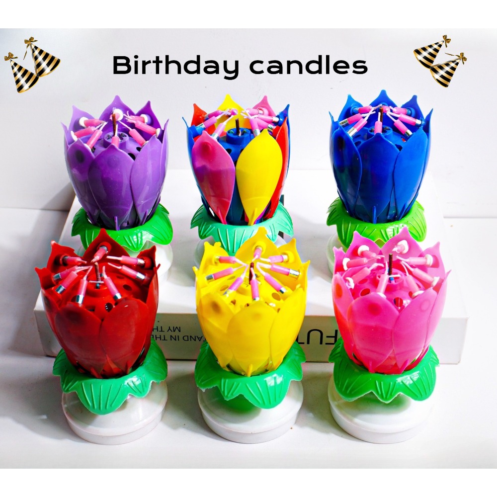 Candle Surprise - Lotus Birthday Candle Cake Decoration Creative