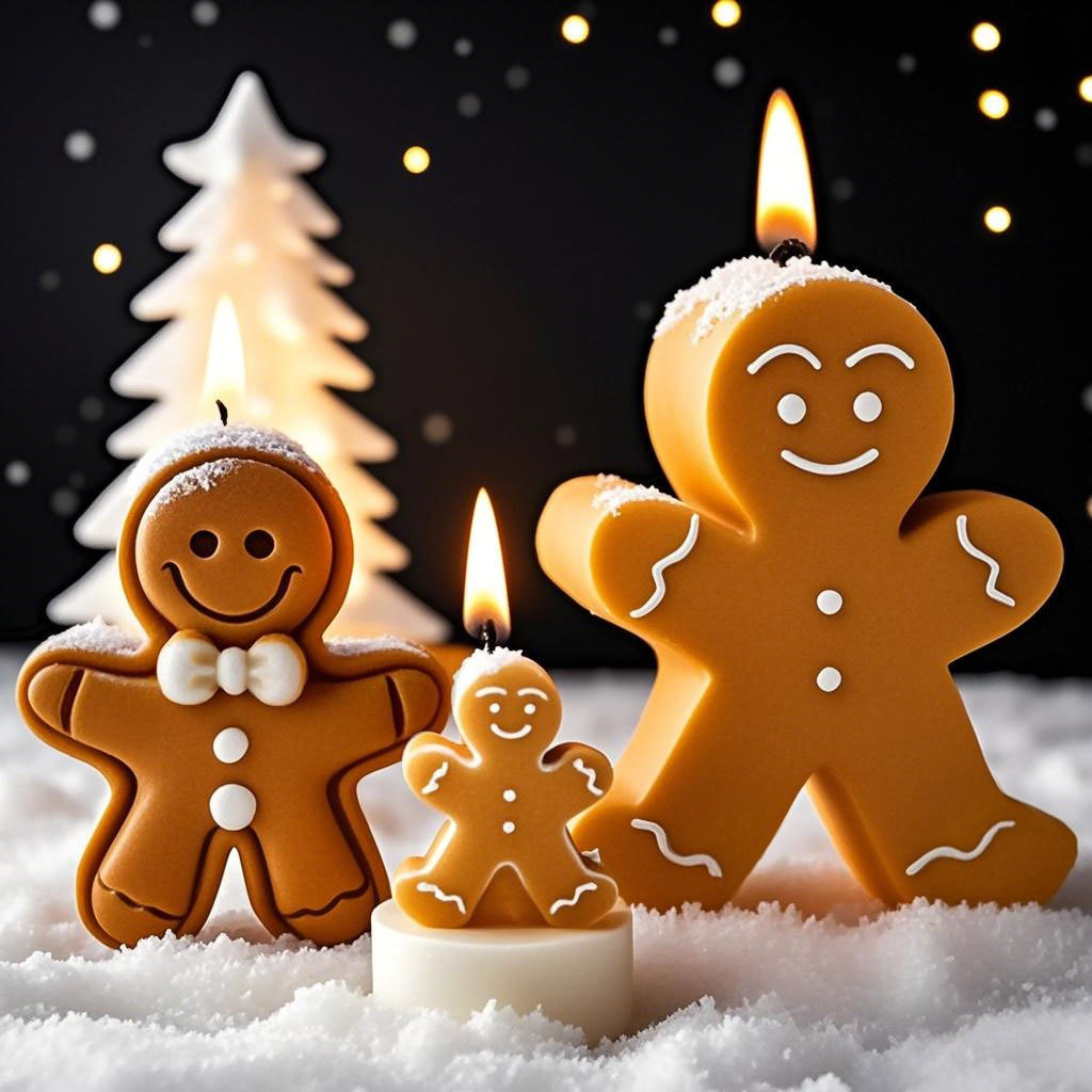 Candle Making Supplies For Beginners - DIY Cartoon Gingerbread Man Silicone Candle