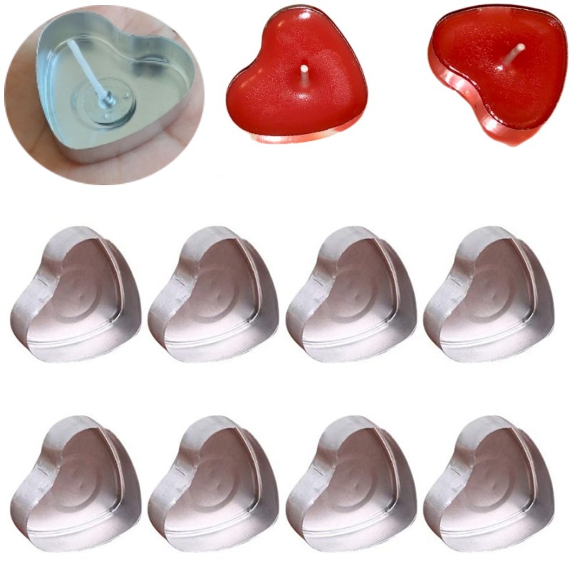 100 Sets Heart shaped Empty Al - Candle Making Supplies For Beginners ulasan dan harga