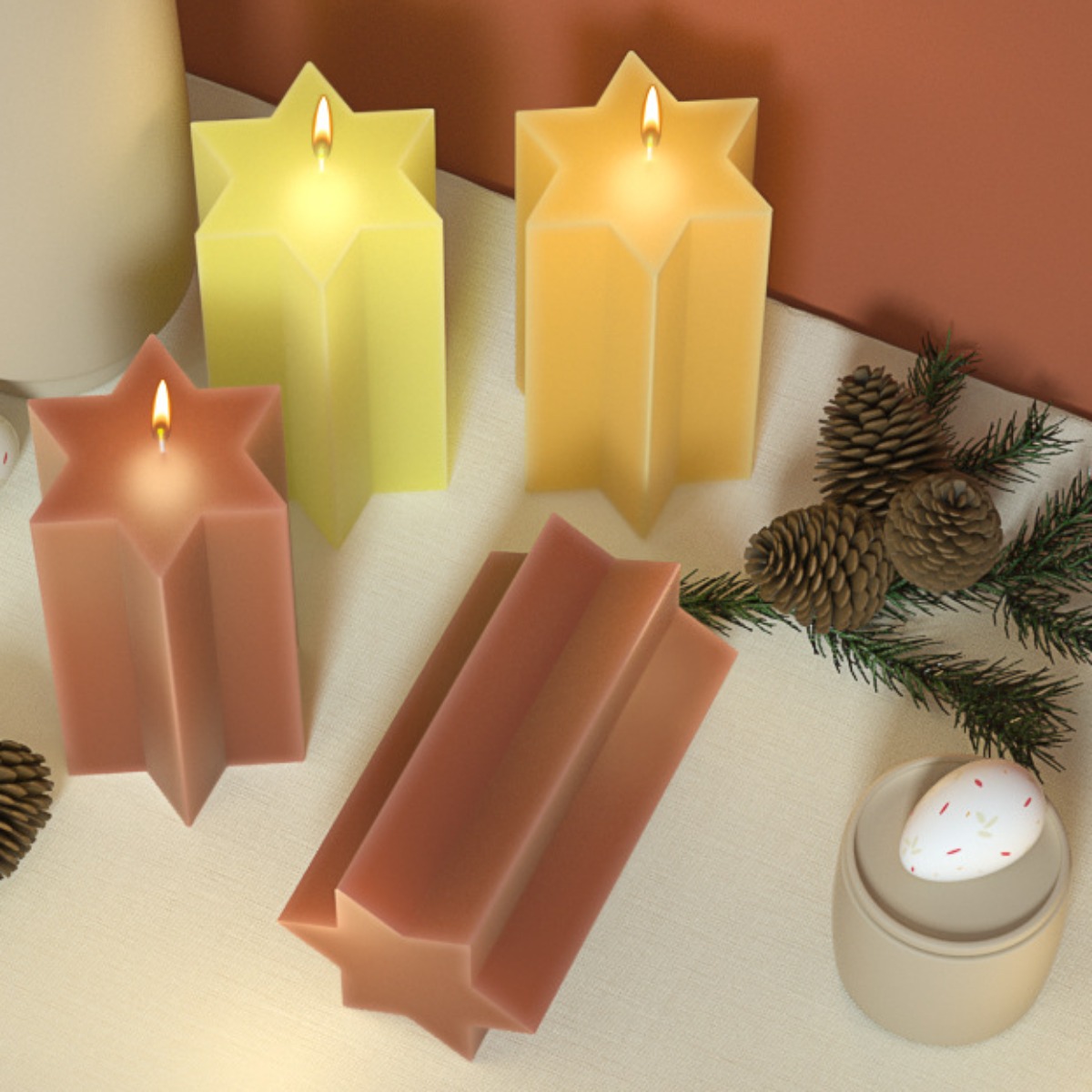 3D Hexagonal Column Silicone C - Candle Making Supplies For Beginners ulasan dan harga
