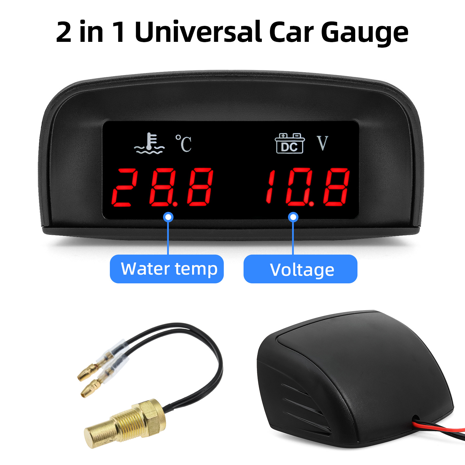 2 In 1 Car Water Temperature + - Digital Thermometer Probe ulasan dan harga