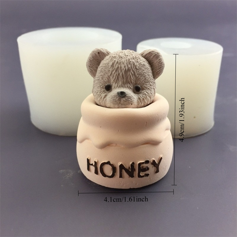Cute Bear Honey Jar Silicone C - Candle Supplies In Bulk ulasan dan harga