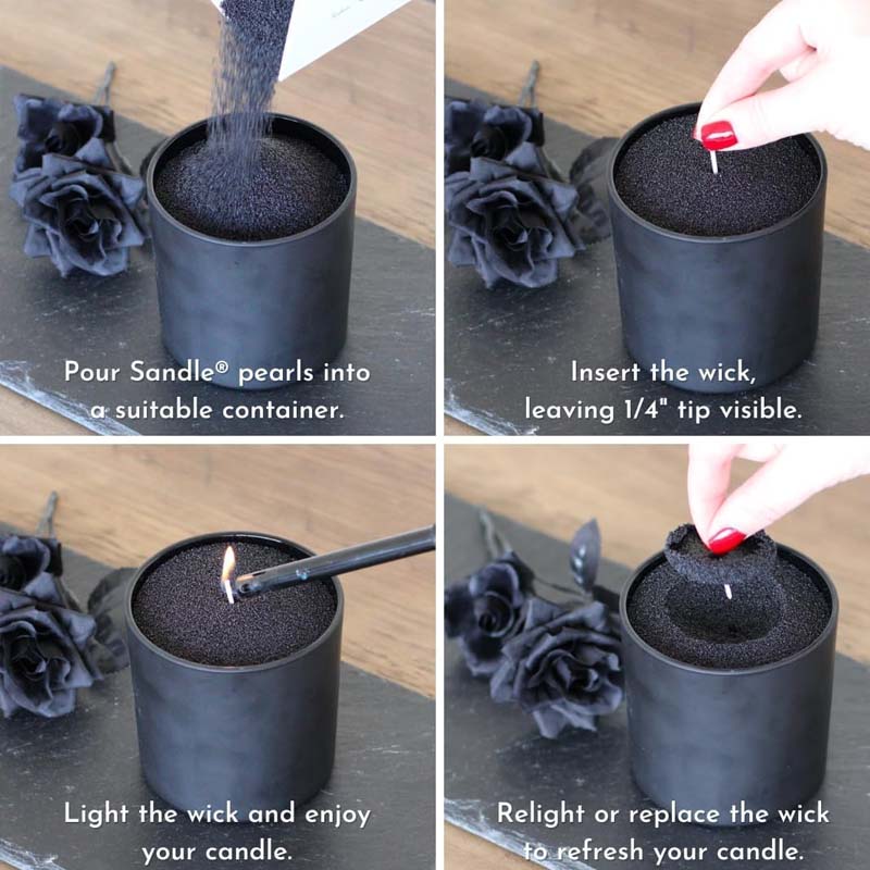 Black Candle Sand with Wick, 2 - Candle Supplies In Bulk ulasan dan harga