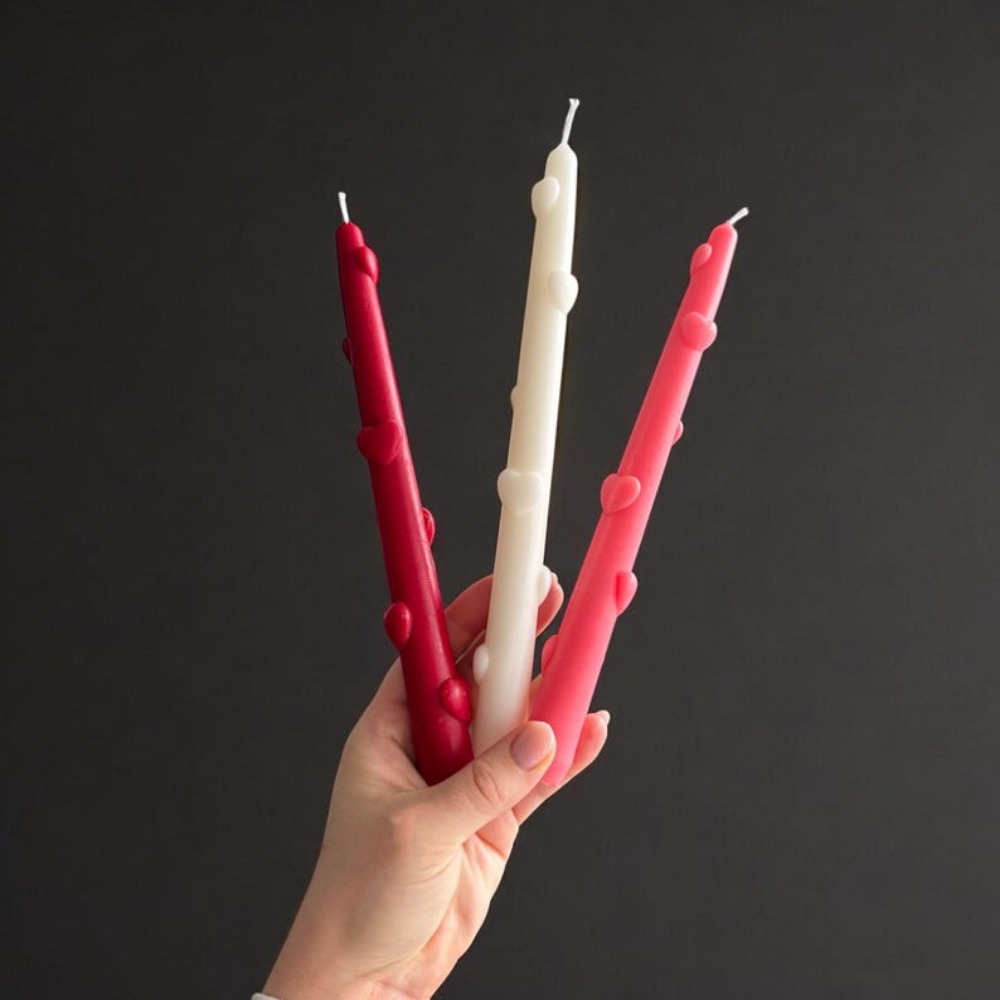 3D Heart Shape Taper Silicone  - Candle Making Supplies For Beginners ulasan dan harga