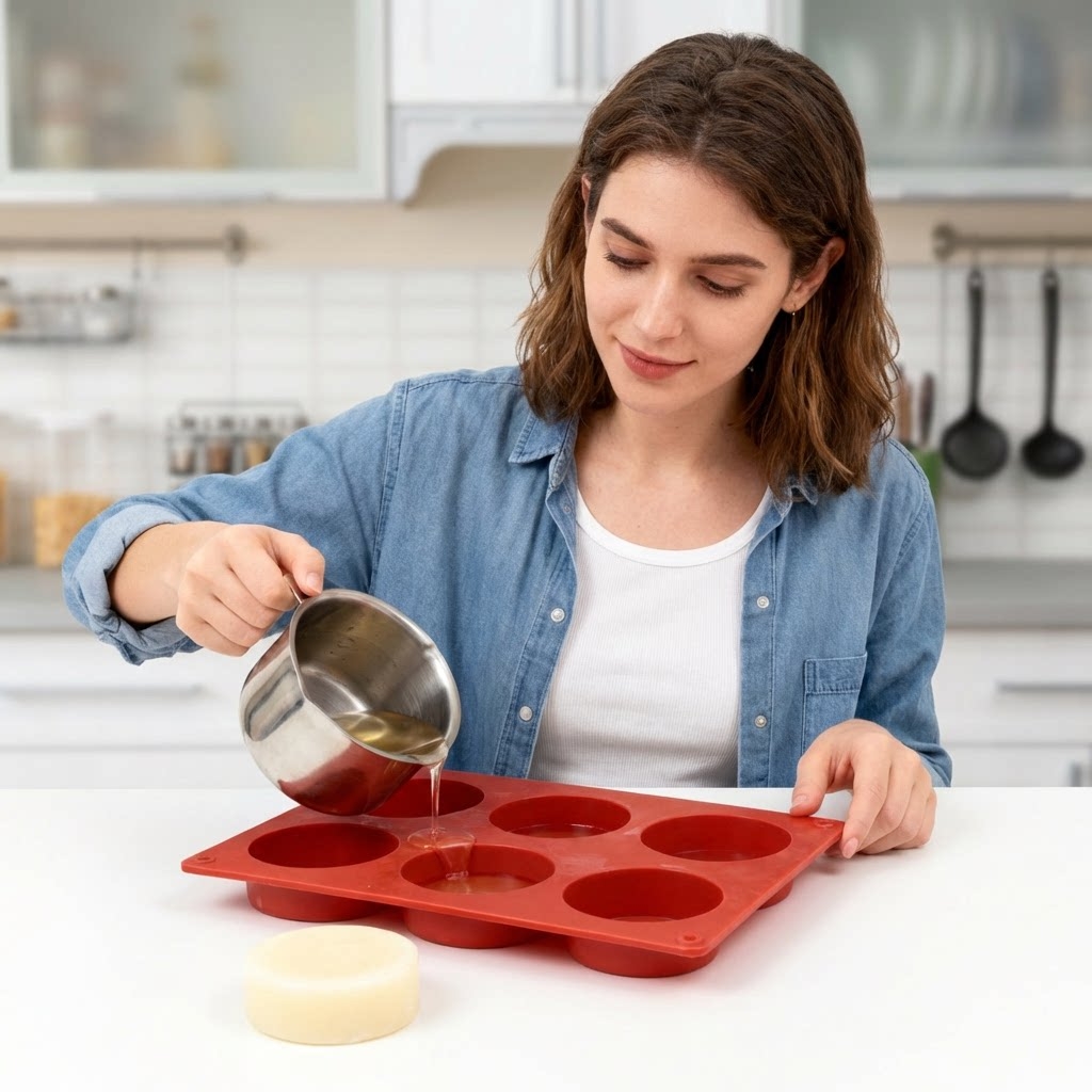 Round Silicone Soap Mold DIY H - Candle Making Supplies For Beginners ulasan dan harga