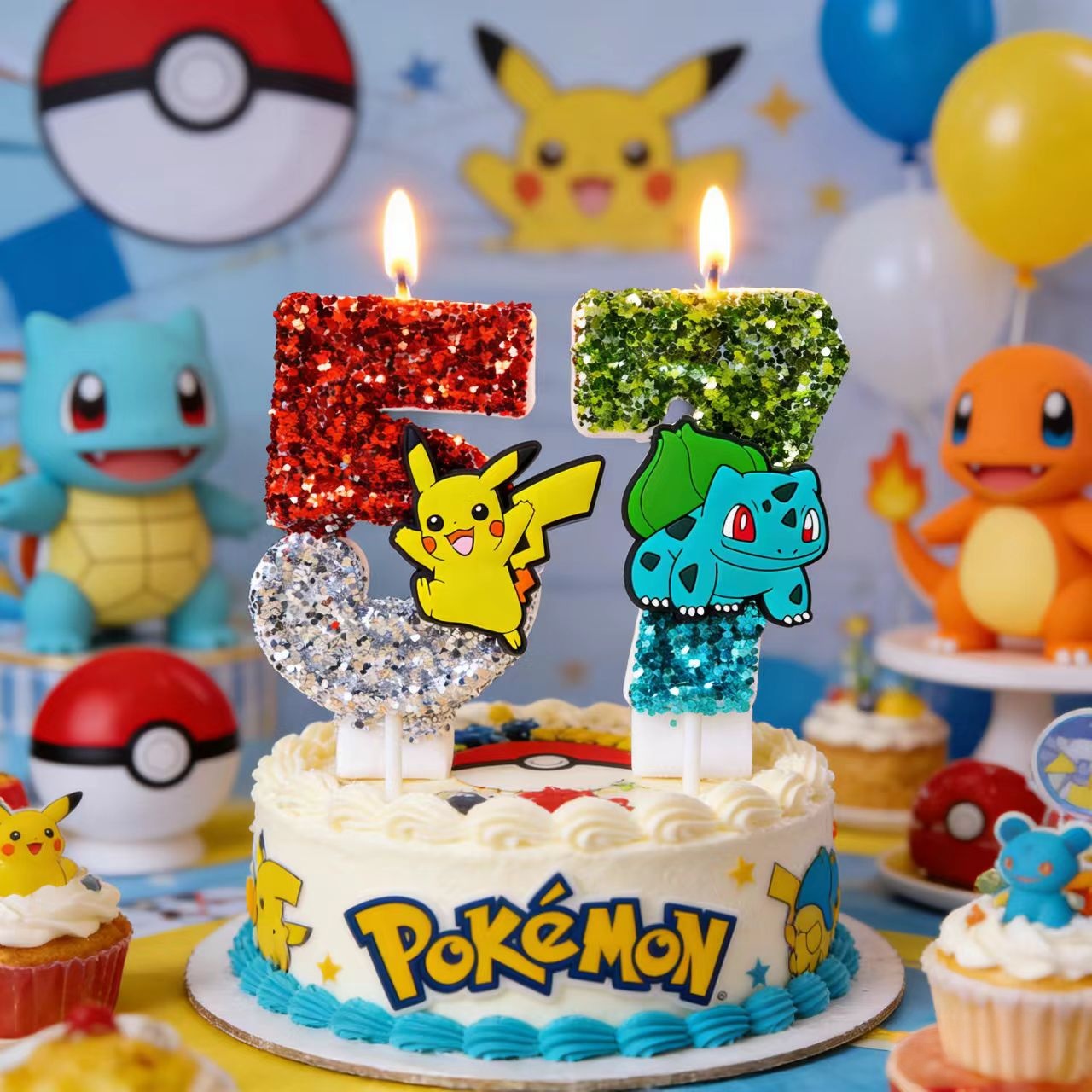 Cute Pokemon Candle Number 0-9 - Candle Surprise ulasan dan harga