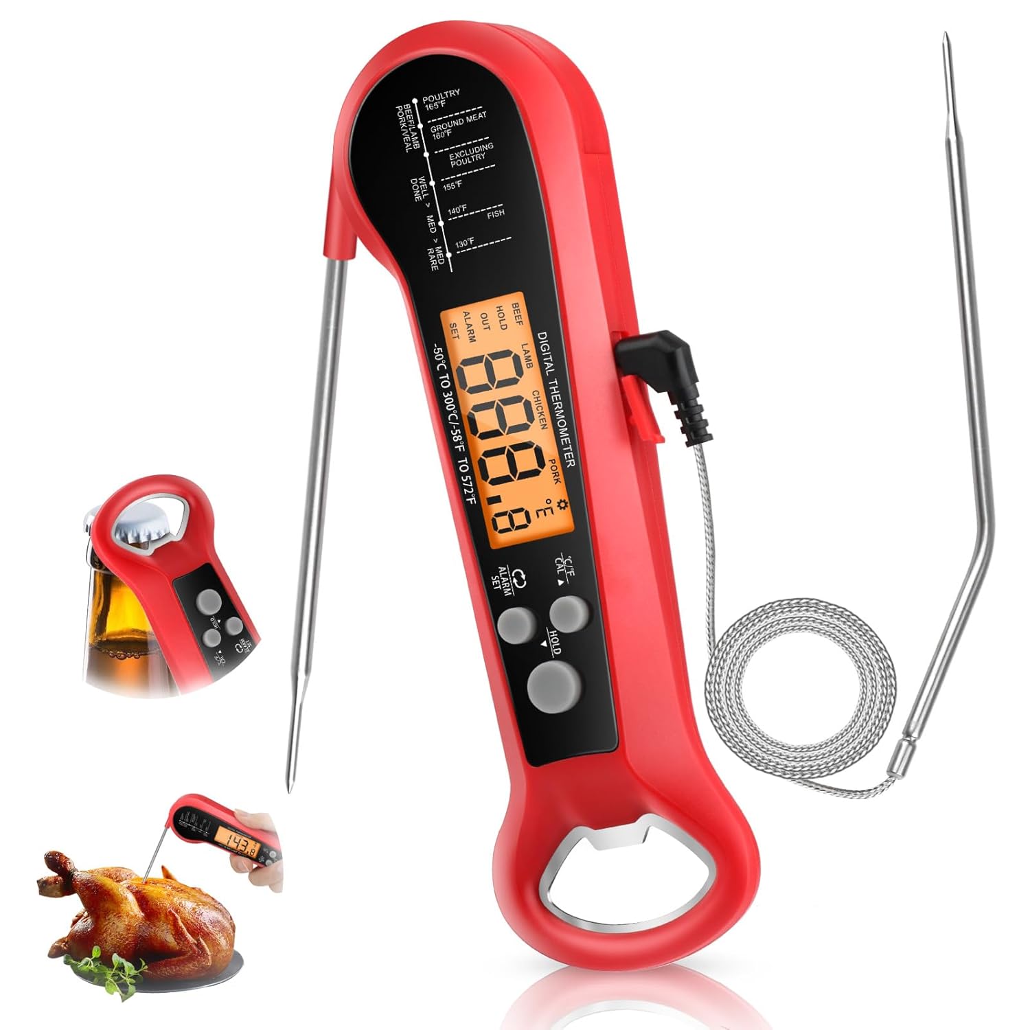 Long Cable Professional Meat T - Digital Thermometer Probe ulasan dan harga